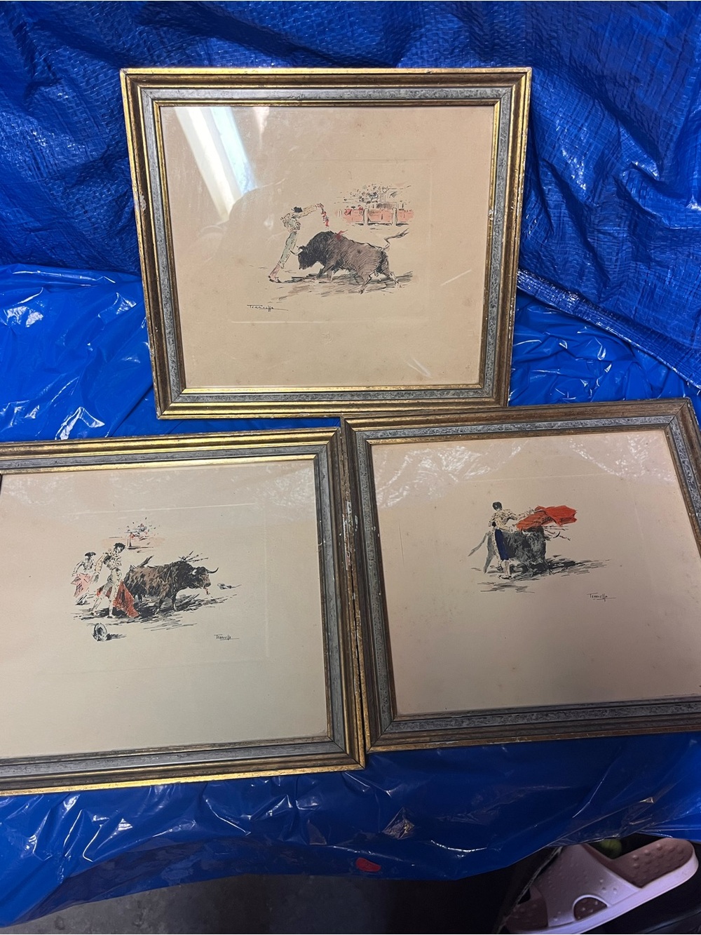 1950 Madrid original, stamped Joaquim Terruella MatillaHand-Colored Etchings - 3